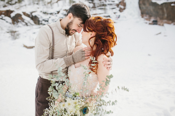 In the winter outdoor intimate couple Stock Photo 07