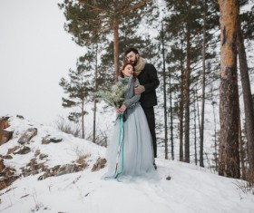 In the winter outdoor intimate couple Stock Photo 13