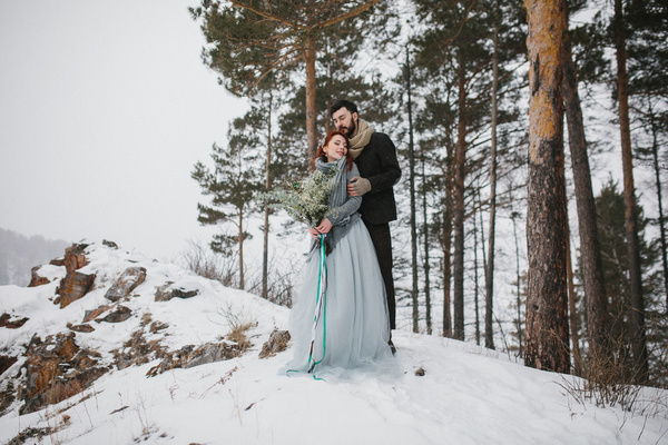In the winter outdoor intimate couple Stock Photo 13