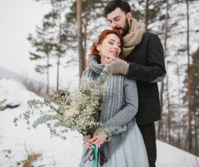 In the winter outdoor intimate couple Stock Photo 14