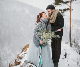 In the winter outdoor intimate couple Stock Photo 15