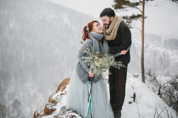 In the winter outdoor intimate couple Stock Photo 15