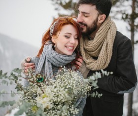 In the winter outdoor intimate couple Stock Photo 17