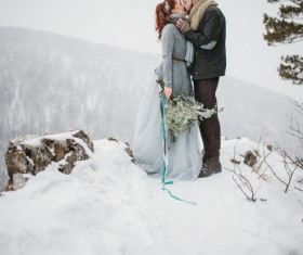 In the winter outdoor intimate couple Stock Photo 21
