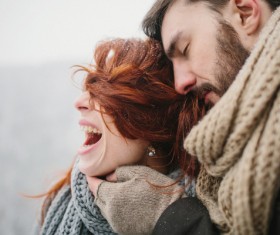 In the winter outdoor intimate couple Stock Photo 23
