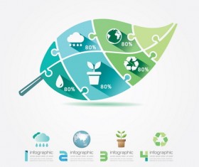 Leaf Eco business infographic vector
