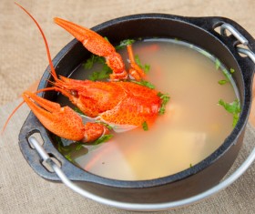 Lobster seafood soup Stock Photo 01