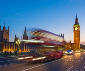 London Big Ben at night lights Stock Photo 02