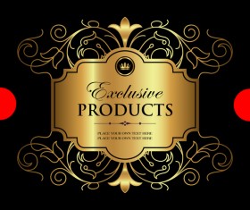 Luxury ornamental gold label vector set 01