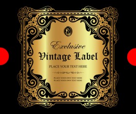 Luxury ornamental gold label vector set 03