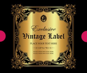 Luxury ornamental gold label vector set 12