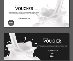 Milk voucher template vector material