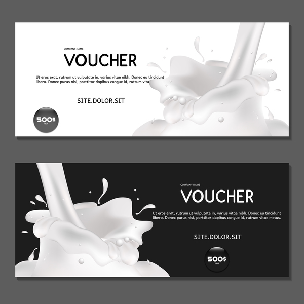Milk voucher template vector material