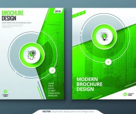 Modern brochure cover green template vector