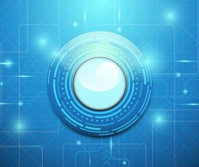 Modern circle geometric technology blue background vector