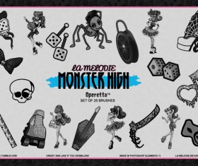 Monster High Operetta Photoshop Brushes