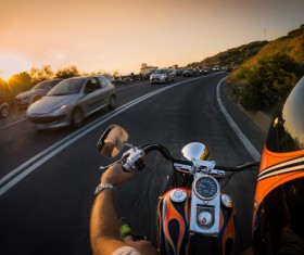 Motorcycles Driving Stock Photo 01