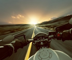 Motorcycles Driving Stock Photo 02