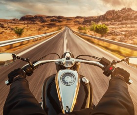 Motorcycles Driving Stock Photo 03
