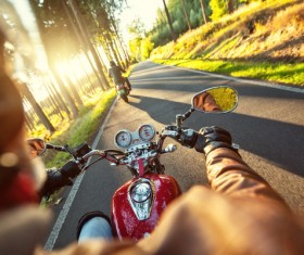 Motorcycles Driving Stock Photo 04