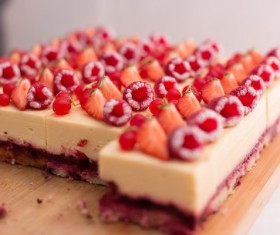 Mousse cake fruit Stock Photo