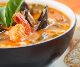 Mussels seafood soup Stock Photo 07