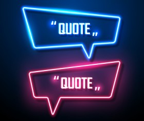 Neon text frames vector material 01