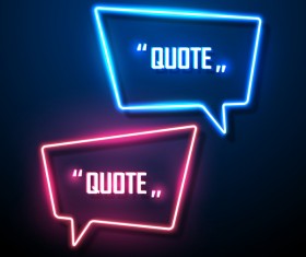 Neon text frames vector material 02