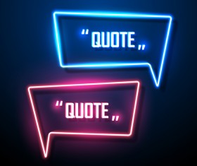 Neon text frames vector material 03