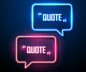 Neon text frames vector material 04