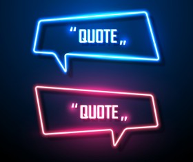 Neon text frames vector material 05
