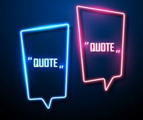 Neon text frames vector material 06
