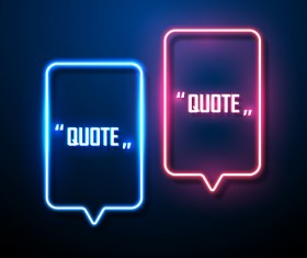 Neon text frames vector material 07