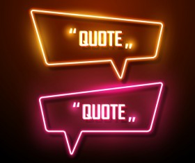 Neon text frames vector material 08