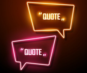 Neon text frames vector material 09