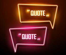 Neon text frames vector material 10