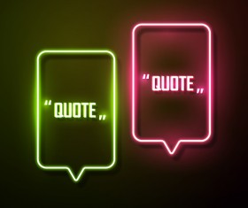 Neon text frames vector material 14