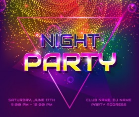 Night party poster template vector design