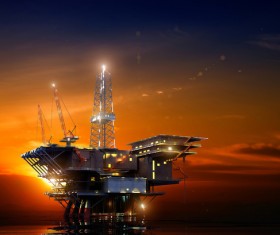 Offshore drilling platform Stock Photo 01