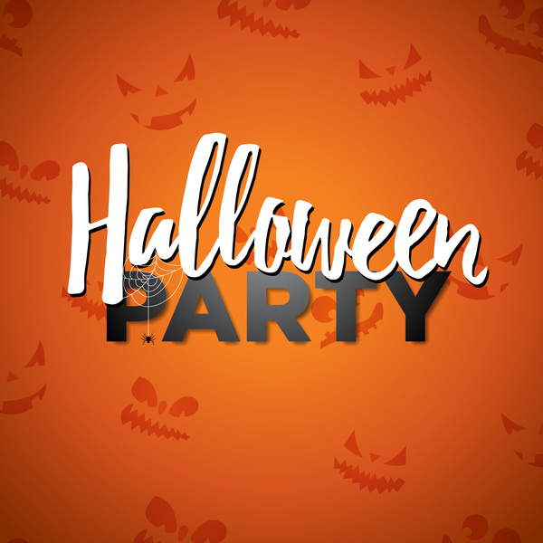 Orange halloween party background vector