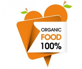 Organic food sticker design vector 03