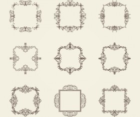 Ornament frame retro vector material