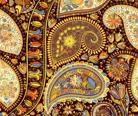 Ornate seamless paisley pattern vectors 01