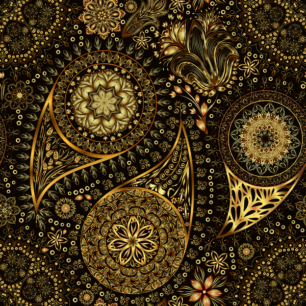 Ornate seamless paisley pattern vectors 06