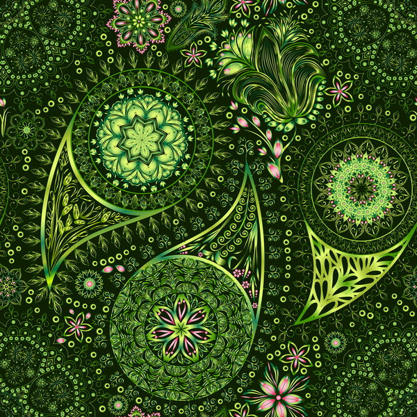 Ornate seamless paisley pattern vectors 07