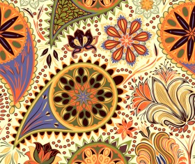 Ornate seamless paisley pattern vectors 10