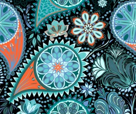 Ornate seamless paisley pattern vectors 11