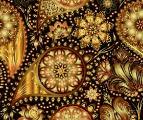 Ornate seamless paisley pattern vectors 15