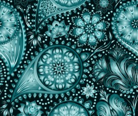 Ornate seamless paisley pattern vectors 16