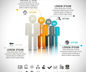 People colored business infographic vector